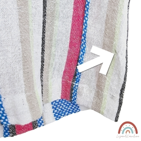 New! Caffe Marrakesh Linen Stripes Pull On Straight Leg Cropped Casual Pants - Picture 12 of 13